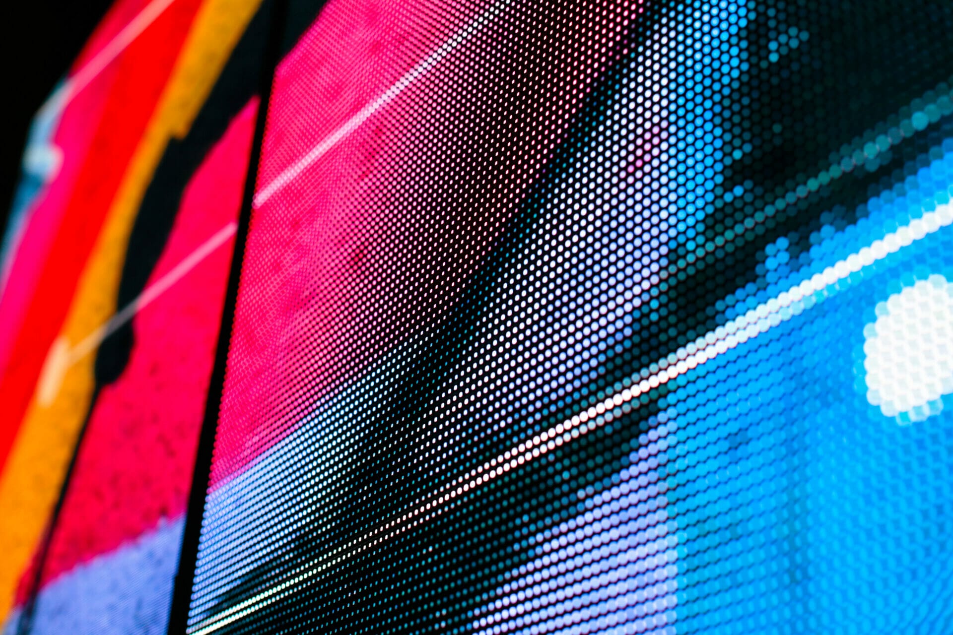 close up of a LED video wall