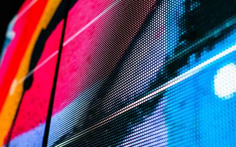 close up of a LED video wall
